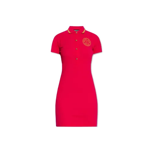 VERSACE JEANS Short-Sleeved Dresses Women's Pink