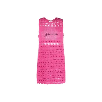 GANNI Crochet Cover Up Tunic 'Pink'