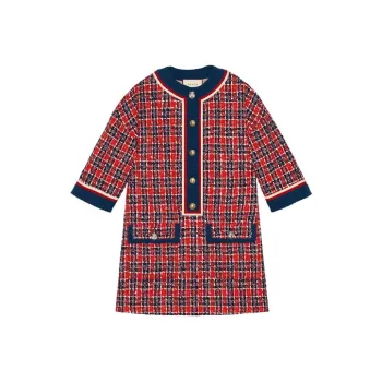 GUCCI 2010s Checked Tweed Dress