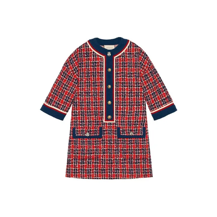 GUCCI 2010s Checked Tweed Dress-0