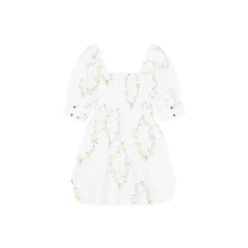 GANNI Short-Sleeved Dresses Women's White