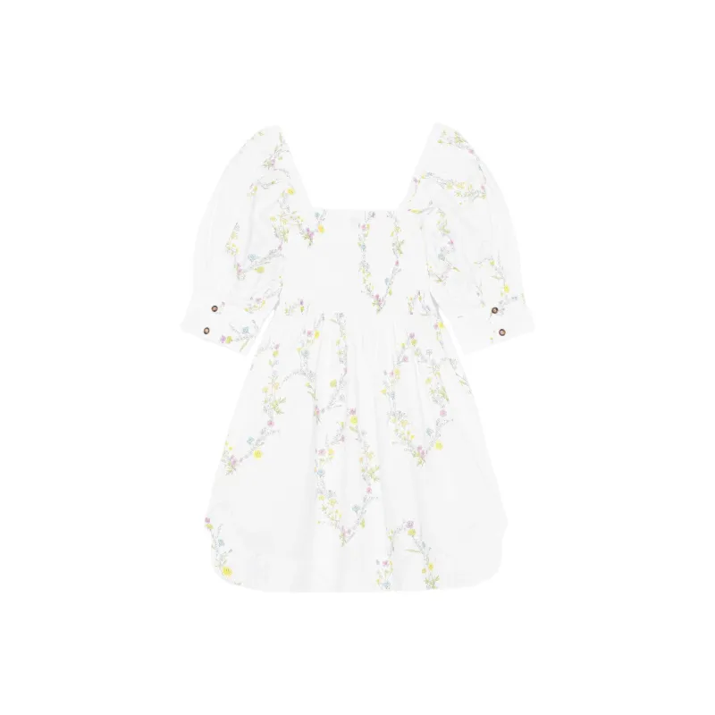 GANNI Short-Sleeved Dresses Women's White-0