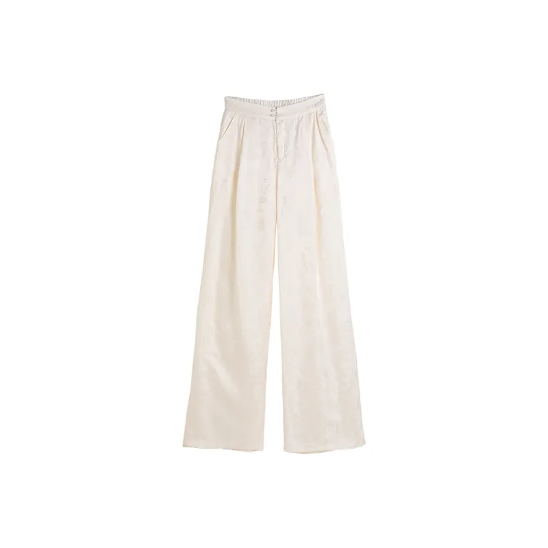 Hang Yi Court Casual Pants Women's Beige-0
