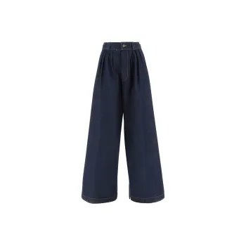 Maison Margiela Wide Leg Pleated Jeans