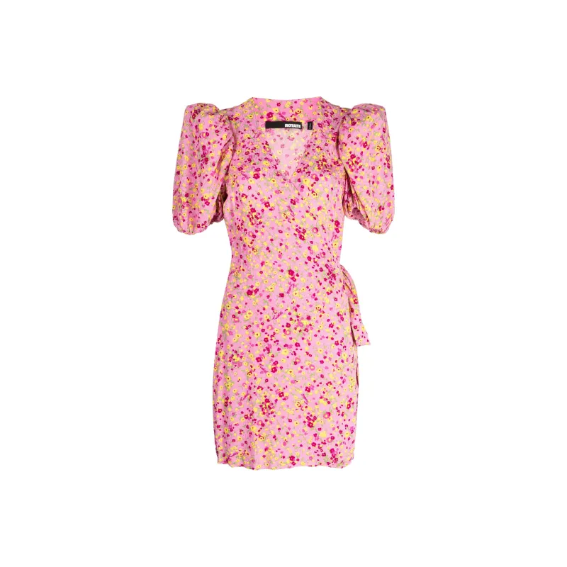 Rotate Floral-jacquard Wrap Minidress-0
