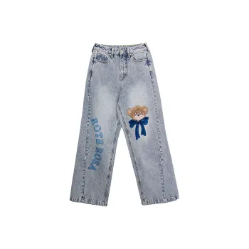 LALABOBO Jeans Women's Medium Blue White