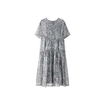 THE SEA LIFE Short Sleeved Dress Women's Mist Blue