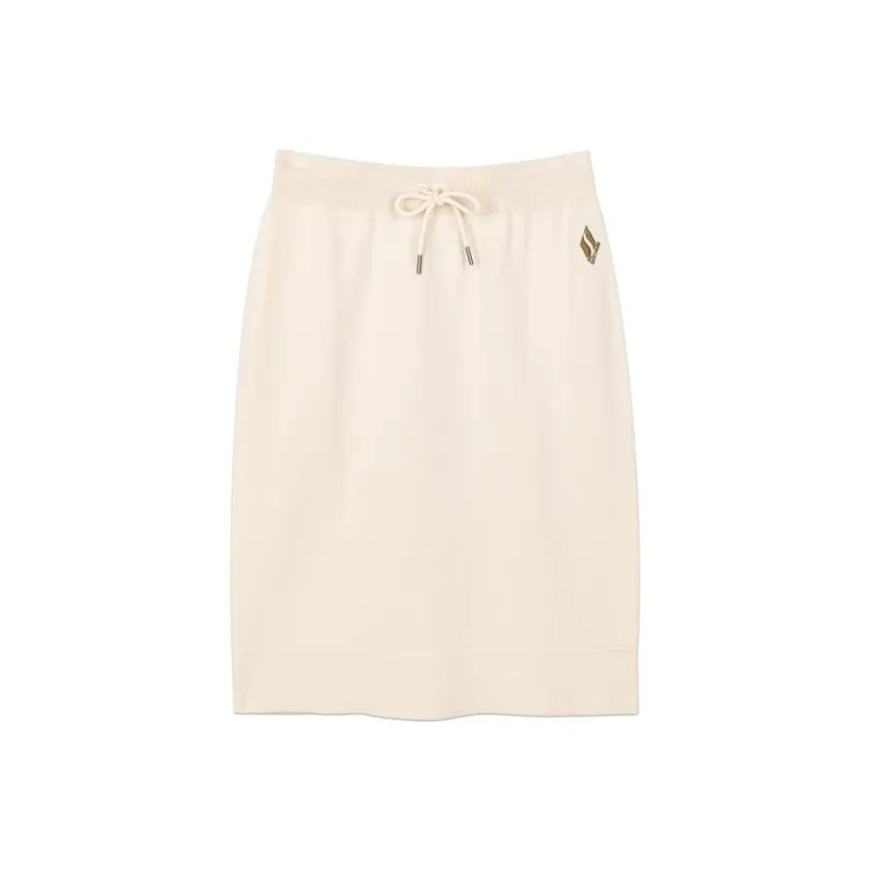 Skechers Knit Long Skirts Women's Egg White Color-0