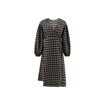 GANNI Long-Sleeved Dresses Women's Brown