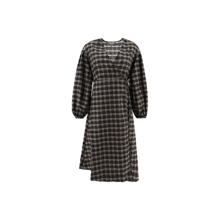 GANNI Long-Sleeved Dresses Women's Brown-0
