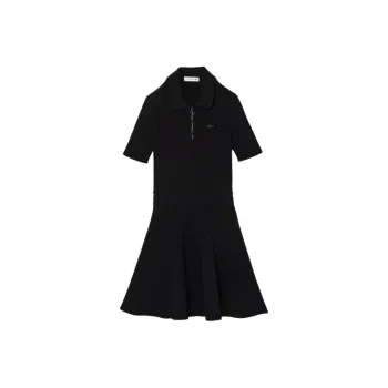 LACOSTE Short Sleeved Dress Women's Black