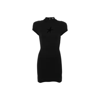 Mugler Star Cut Out Detailed Mini Dress