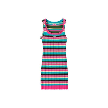 CHUU Slip Dresses Women's Rainbow Stripes