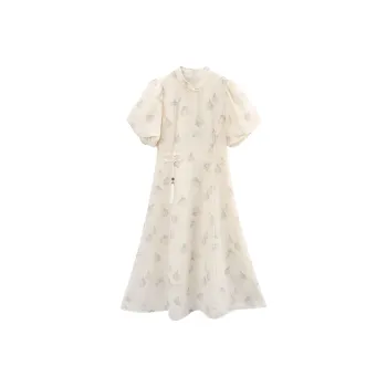 A Paradise For Awakening Short-Sleeved Dresses Women's Beige
