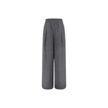 Brunello Cucinelli Checked Palazzo Trousers