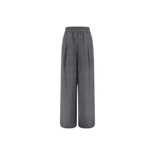 Brunello Cucinelli Checked Palazzo Trousers