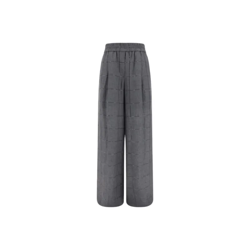 Brunello Cucinelli Checked Palazzo Trousers-0