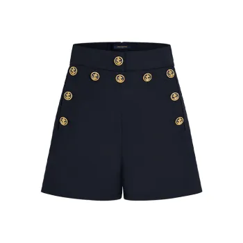 LOUIS VUITTON New Quarterly Products Of LV Casual Shorts Women's Marine Blue