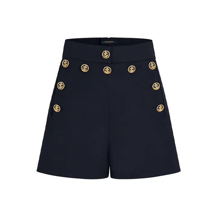 LOUIS VUITTON New Quarterly Products Of LV Casual Shorts Women's Marine Blue-0