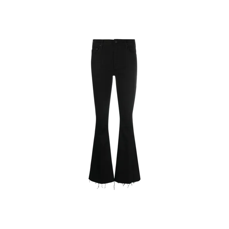 MOTHER The Weekender Fray Button Detailed Flared Jeans-0