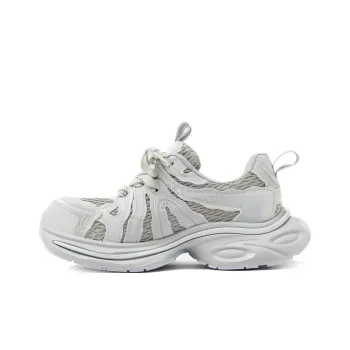 CAMEIDO Low Top Chunky Sneakers Women's Champagne Blue