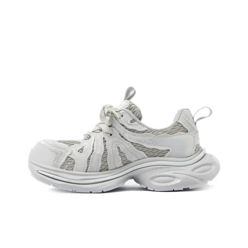 CAMEIDO Low Top Chunky Sneakers Women's Champagne Blue