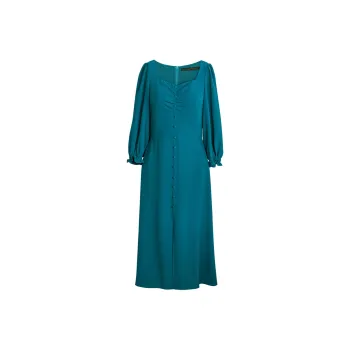 ROEYSHOUSE SS24 Long Sleeved Dress Women's Peacock Green