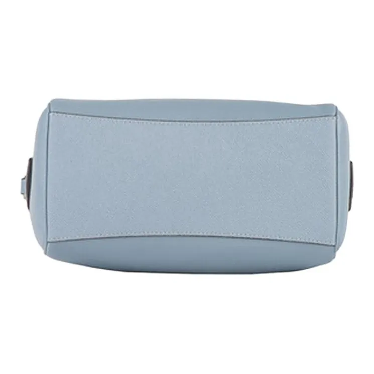COACH Bennett Leather Boston Bag, Handbag, Crossbody Bag Mini Women's Haze Blue-4