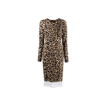 Blumarine Long Sleeved Dress Women's Leopard Print