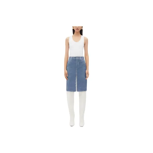 Bottega Veneta Denim Long Skirts Women's Blue