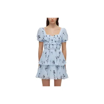 Self portrait SS22 Short Sleeved Dresses Women's Blue