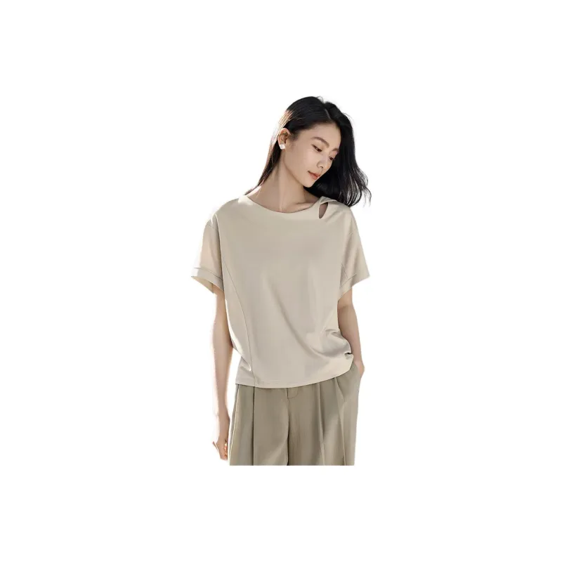 IHIMI Drop Shoulder Sleeve T Shirt Women's-0