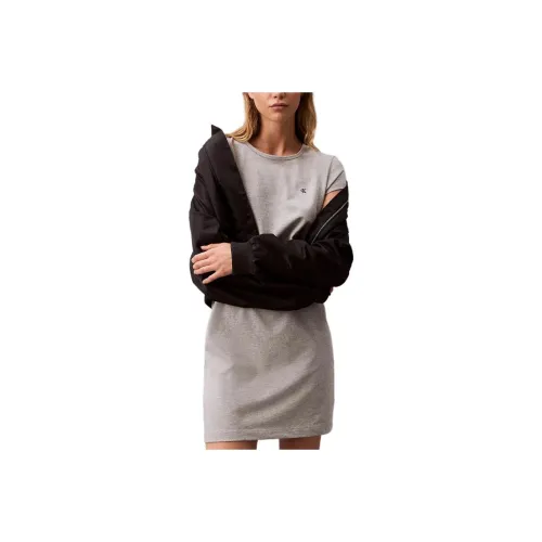 CALVIN KLEIN Short Sleeved Dress Women's Hero Gray Heather