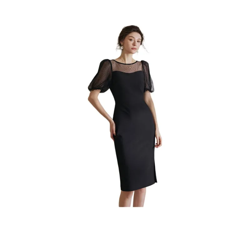 ROEYSHOUSE Short Sleeved Dress Women's Black-0