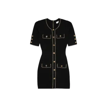 Elisabetta Franchi Chain Detailed Crewneck Mini Dress