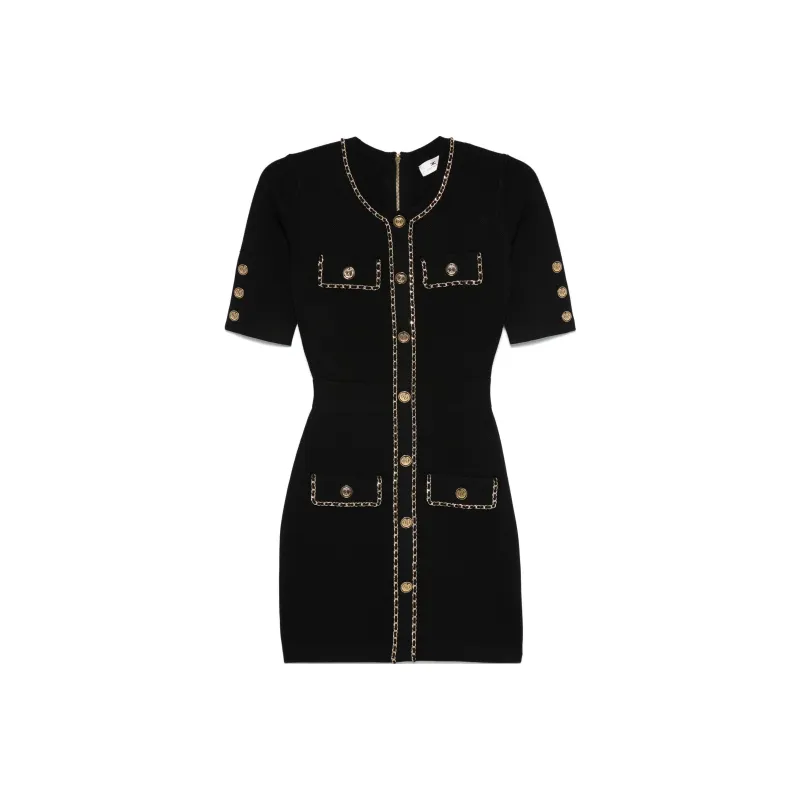 Elisabetta Franchi Chain Detailed Crewneck Mini Dress-0