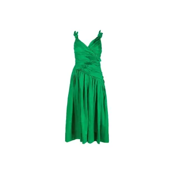 Zimmermann Tiggy Bow-detail Pleated Midi Dress