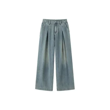 ZHOUMIAO Jeans Women's Washed Blue