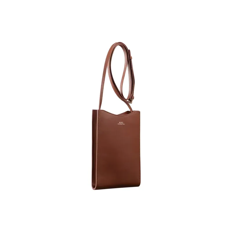 A.P.C Jamie Cow Leather Shoulder Bag Unisex Nut Brown-1
