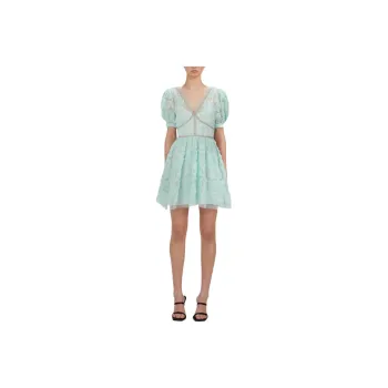 Self-portrait Short-Sleeved Dresses Women's Mint Green