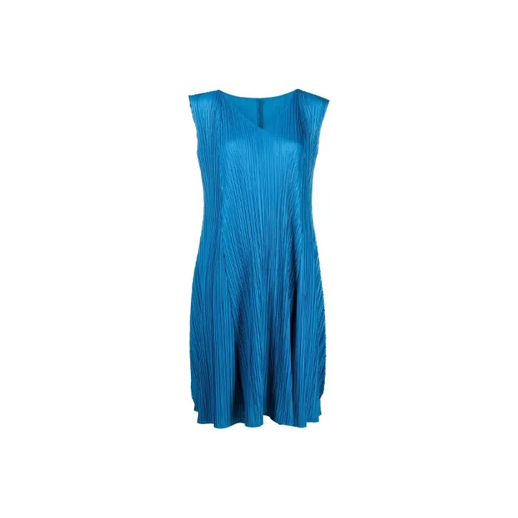PLEATS PLEASE ISSEY MIYAKE Sleeveless Dresses Women's Blue-0