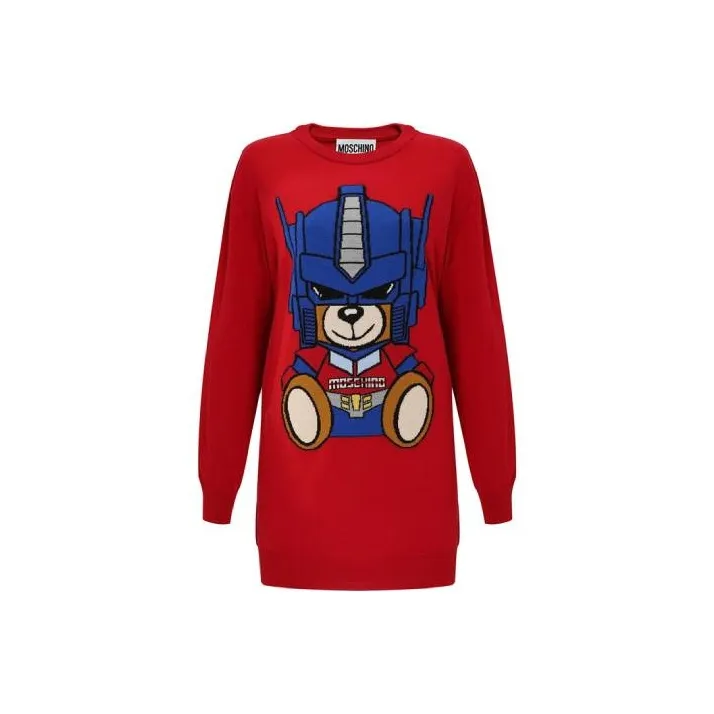 MOSCHINO Long Sleeved Dresses Women's Red-0