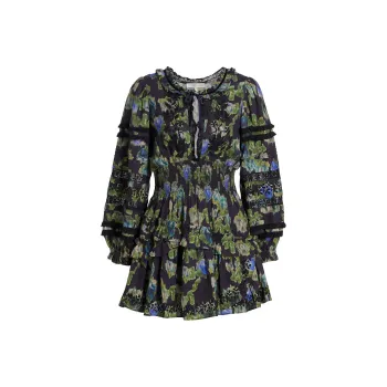 LOVESHACKFANCY Clarkie Printed Mini Dress