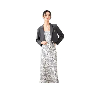 SENTUBILA Business Suits Women's Gray With Multicolor