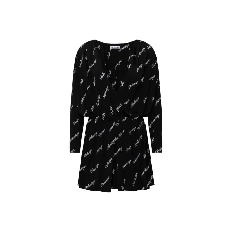 Balenciaga Long Sleeved Dresses Women's Black-0