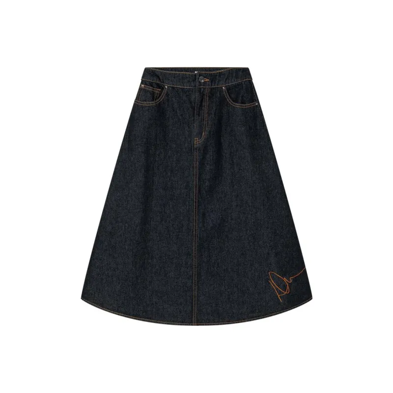 DKNY Denim Long Skirts Women's Denim Blue-0