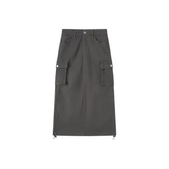EICHITOO Denim Long Skirt Women's Dark Gray
