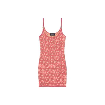 VERSACE Monogram Knit Mini Dress 'Fuchsia Pink'
