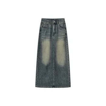 THE SEA LIFE Denim Long Skirt Women's Denim Blue