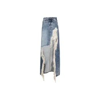 Vetements Destroyed Denim Maxi Skirt 'Blue'